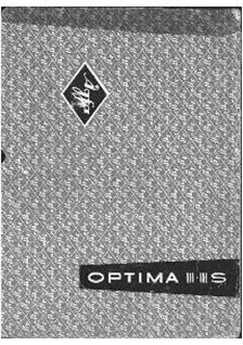 Agfa Optima 3 manual. Camera Instructions.